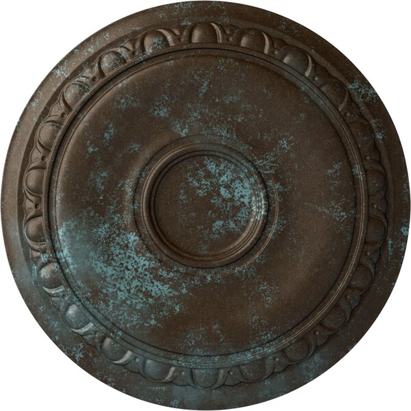 Ekena Millwork Caputo Ceiling Medallion (Fits Canopies up to 6"), 24 1/4"OD x 1 1/2"P, Bronze Blue Patina CM24CABBS - main